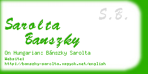 sarolta banszky business card
