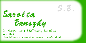sarolta banszky business card